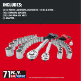 ▶ CRAFTSMAN Juego de herramientas mecánicas de 1/4 y 3/8 pulgadas, 71 piezas (CMMT45171)