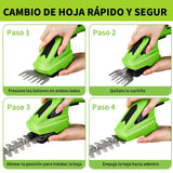 Tijeras de podar Inalámbrico, Cortadora de Césped y Setos 2 en1, Cortasetos de Mano Inalámbrico, Batería Recargable, 7.2V, Diseño de Seguridad