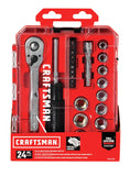 ▶ CRAFTSMAN  Juego de llaves de vaso (24 unidades, 3/8")