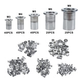 🔩 LuckyHigh - Juego de 191 piezas de tuercas de remache, juego de tuercas de remache, con pistola de tuercas de remache resistente, 5 mandriles roscados con boquillas, 185 tuercas de remache métricas