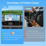 ▶  Inalámbrico/Cableado CarPlay, Android Auto&MirrorLink-Estéreo Portátil para Automóvil Pantalla Táctil IPS, Audio Bluetooth, Siri, Pantalla Navegación para Todos los Vehículos