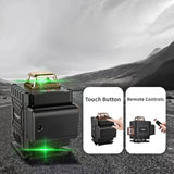 Nivel Láser Autonivelante 360°, 4D 16 Líneas, Nivelador Láser Multifuncional 3°, Herramienta de Nivelación con Líneas de Inclinación Horizontales, para Uso Interior Como Exterior