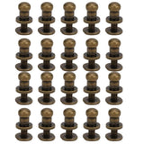 🔩 Garosa Juego de 20 Juegos de Tornillos de Remache de 7x5mm, Remache de Clavo de Tornillo de Cobre, Cabeza Redonda, Punto, Tornillo para cinturón de Cuero, Libro de Cuentas, álbum de Fotos(Bronce)
