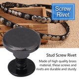 🔩 20 piezas Latón Cabeza plana Correa Correa Remaches Tornillo para zapatos Bolso Artesanía en cuero 5 mm 8 mm, Latón durable Rosca Tuerca plana Clavos Remaches Tornillos Herramientas (5 mm)