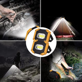 2 Piezas Multi-función LED COB Linterna Luz de Trabajo, 30w 2000lm Lámpara Recargable Portátil, 3 Modos Super Brillante Luz de Camping al Aire Libre,Senderismo,Iluminación Del Lugar de Trabajo,Emergencia