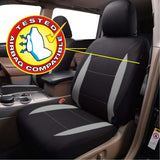 ▶ Juego Completo de Fundas de Asiento de Coche Asientos Delanteros y Traseros de poliéster,Compatible con Bolsas de Aire, Banco Trasero Dividido, Color (Negro Gris)