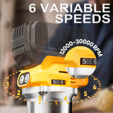 Routers de velocidad variable Enrutador compacto inalámbrico compatible con batería DeWalt de 20 V (herramienta desnuda), herramienta de enrutador de 6 velocidades variables para carpintería, enrutador de madera de base