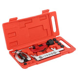 ▶ Herramientas de doble acampanado, 7 troqueles con doblador de tubos (herramienta de llamarada) y cortador de tubos (1/8 pulgadas a 1-1/8 pulgadas / 3-30 mm) para línea de freno automotriz cobre
