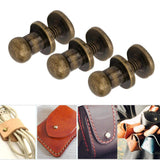 🔩 Garosa Juego de 20 Juegos de Tornillos de Remache de 7x5mm, Remache de Clavo de Tornillo de Cobre, Cabeza Redonda, Punto, Tornillo para cinturón de Cuero, Libro de Cuentas, álbum de Fotos(Bronce)