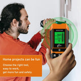 Buscador de tuberías y cables subterráneos  Escáner de pared y probador de humedad PIGADA ZK01 Localizador de 6 modos Detector de pared digital para madera, metal y líneas de alimentación