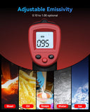 Termómetro Infrarrojo, Pistola Digital de Temperatura Láser de Superficie sin Contacto, para Cocina Frigorífico Congelador Cocinar Alimentos Carne -50℃ to 530℃ (No para humanos)