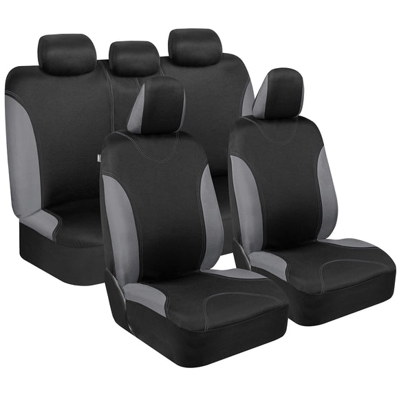 ▶ Fundas de Asiento de Coche Set de - Elegante y Elegante - Split Opción Banco 5 reposacabezas Delantera y Trasera Banco