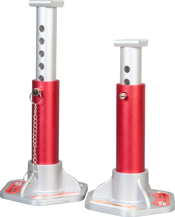 BIG RED  Torin - Soportes de Enchufe de Aluminio con pasadores de sujeción de Bloqueo: Capacidad de 3 toneladas, Rojo/Plata, 1 par