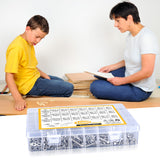 🔩 Juego de 1080 tornillos y tuercas y arandelas, juego de tornillos métricos M4 M3 M2 de acero inoxidable, juego de tornillos de cabeza hexagonal de acero inoxidable, surtido de tornillos de máquina
