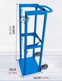 Carretilla De Transporte De Oxígeno, Soporte para Tanque De Oxígeno, Carrito Rodante para Tanque De Oxígeno, Organizador De Cilindros De Metal con Cadena Y Asa, Amarillo, 27 Cm/10,63 Pulgadas