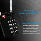 Cerraduras de Equipaje de 4 Dígitos TSA, [Nueva versión] 2 PCS Candados de Combinación de Cerradura de Viaje, Candado de Cable Flexible de 14 cm para Maleta de Viaje, Negro y Plata