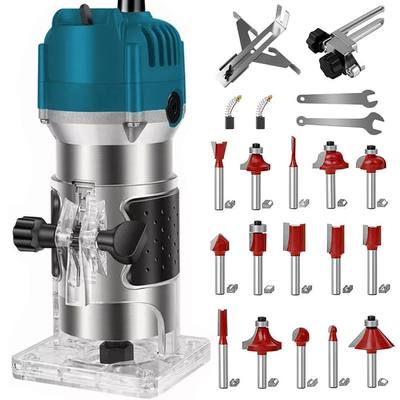 Routers de velocidad variable  Madera,Fresadora para Madera con 15 Piezas 1/4