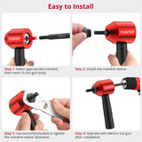 ▶ Remachadora Profesional Kit adaptador de tuerca de remache con 100 accesorios de tuerca, adaptador de pistola de tuerca fácil de instalar para pistola de remache eléctrica, adaptador de pistola de remache eléctrico,