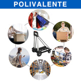 Carrito Plegable con Ruedas, Carrito de Compras Supermercado, Carrito Plegable Portátil, Carrito de Carga, Carretilla de Carga para Compras, Oficina, Carretilla Truper de 110 Libras de Capacidad