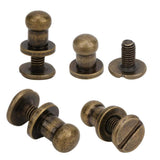 🔩 Garosa Juego de 20 Juegos de Tornillos de Remache de 7x5mm, Remache de Clavo de Tornillo de Cobre, Cabeza Redonda, Punto, Tornillo para cinturón de Cuero, Libro de Cuentas, álbum de Fotos(Bronce)