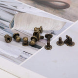 🔩 Garosa Juego de 20 Juegos de Tornillos de Remache de 7x5mm, Remache de Clavo de Tornillo de Cobre, Cabeza Redonda, Punto, Tornillo para cinturón de Cuero, Libro de Cuentas, álbum de Fotos(Bronce)