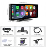 ▶ Autoestereos para Carro de 10.3 Pulgadas,Estéreo para Pantalla Carplay para Auto con Android Auto, para vehículos de 7V - 32V, Pantalla HD 1024 * 600,FM Bluetooth y más，Desmontable