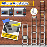 ▶ Escalera Telescópica De Aluminio 5M Escalera Recta Extensible Portátil para Trabajo Al Aire Libre Y Uso Doméstico, Escalera Retractil Multiusos De Aluminio Plegable 5 Metros/ 16 Pies