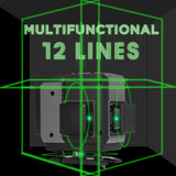 Nivel láser Verde de 16 líneas 4x360 ° 4D Línea Cruzada Verde Láser Profesional para construcción Dos Niveles láser Verticales de 360 ° y Dos horizontales de 360 ° con Control Remoto