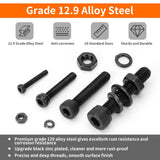 🔩 LAURALS 1800Pcs M2 M3 M4 M5 Metric Screw Assortment Kit, Grade 12.9 Alloy Steel Metric Bolt Assortment, Hex Socket Head Cap Machine Screws with Flat&Lock Washers, Nuts and Bolts Assortment Kit