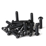 M8-Tornillos de cabeza de botón de 1,25 x 65 mm, tornillos de cabeza de botón, accionamiento de enchufe Allen métrico, acabado de óxido negro, acero de aleación de grado 10,9, completamente roscado, cantidad 10