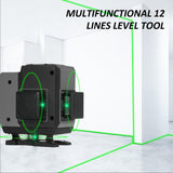 Nivel láser Verde de 16 líneas 4x360 ° 4D Línea Cruzada Verde Láser Profesional para construcción Dos Niveles láser Verticales de 360 ° y Dos horizontales de 360 ° con Control Remoto