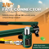 Gato con Bomba de Mano hidráulica de 20 toneladas de 5 cm + cp-180 con manómetro hidráulico Porta Power Kit de 20 toneladas, Cilindro Corto de Perfil bajo