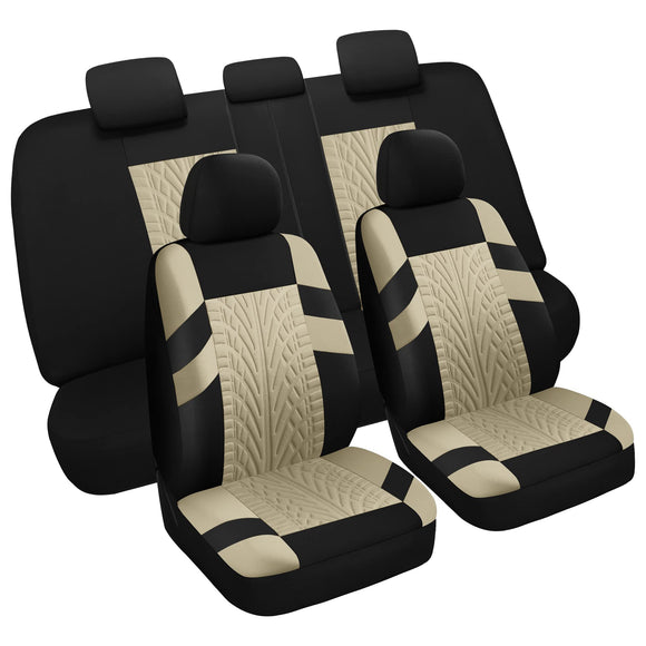 ▶ Fundas de Asiento de automóvil Set Completa, Cubiertas del Asiento Delantero y Cubiertas de Banco traseras divididas para automóvil, Cubiertas de Asiento de Tela Universal para SUV