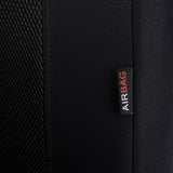 ▶ Fundas para asiento de coche, malla de aire, piel sintética, para bolsa de aire, banco trasero divisible 40/60, 50/50, 60/40 (juego completo - respaldo bajo, negro negro)
