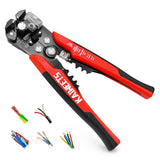 ▶ Pelacables autoajustable 3 en 1 herramienta automática de pelado de cables | Cortador de cables de 10-24 AWG para corte de cables eléctricos, herramienta de prensado KAIWEETS -