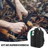 JEMUON Kit de Supervivencia, Kit de Supervivencia Militar Profesional, con Linterna LED, Brújula, Chubasqueros, Gasa, Camping Accesorios, para Supervivencia Al Aire Libre y Protección Personal