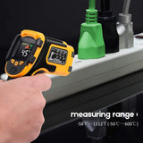 ▶ Termómetro Infrarrojo Pistola de Temperatura Láser Digital Sin Contacto -58~1112 ℉ (-50 ℃~600 ℃) Emisividad Ajustable Sonda de Temperatura Para Cocinar/BBQ/Congelador - Termómetro Carne Incluido