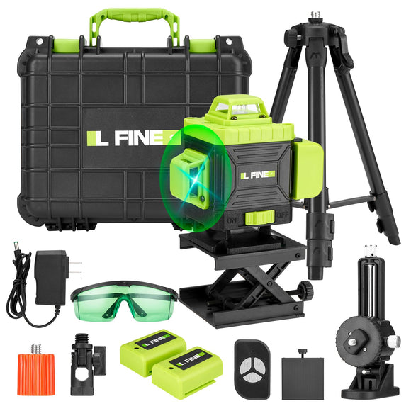 Nivel Láser Autonivelante con Trípode TXG, 16 líneas 4D Nivelador Láser, Nivel Láser de Línea Verde Cruzada, Niveles láser 360 grado con Control Remoto, Soporte y Caja de Herramientas