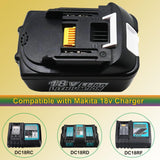 QCZRED - Paquete de 2 baterías BL1850B de 18 V 5.0 Ah y cargador de 3 A DC18RC para Makita 18V LXT BL1850 BL1840b BL1830 BL1815 BL1860B