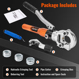 ▶ Prensado de tubos de cobre, con mordazas de 1/2 pulgadas, 3/4 pulgadas, 1 pulgada, accesorios de tubo de cobre, herramienta hidráulica de prensado de tuberías para Pro Press, accesorios