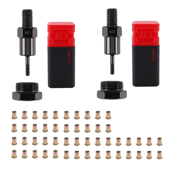 Wadayu - Mandril de repuesto M3 para remachadora y 50 tuercas de remache, accesorios de herramienta de remache manual