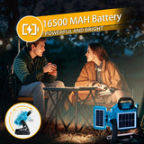 ▶ Lámpara de trabajo recargable, luz de trabajo recargable de 16500 mAh/50000 lm/3 modos de iluminación, luz de trabajo LED para emergencia al aire última intervensión,