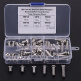 Cabeza Zócalo Tapa Tornillos,60pcs M6 Botón de acero inoxidable Botón Heavy tornillos Tornillos Accesorios con caja de plástico
