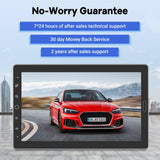 ▶ Estéreo de coche de un solo DIN de 10.1 pulgadas con CarPlay y Android Auto, radio de visualización táctil de 10 pulgadas con enlace de espejo/1080P/EQ Audio/SWC/Bluetooth + cámara de respaldo +