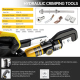 ▶ Herramienta de prensado hidráulico y cortador de cables, crimpadora hidráulica de lengüetas de cable 8 toneladas de EE. UU. 12 AWG a 00 (2/0) kit de herramientas de cable de terminal eléctrico