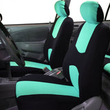 ▶ Juego completo de funda de asiento de tela plana (con 4 reposacabezas desmontables y banco sólido)