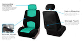 ▶ Juego completo de funda de asiento de tela plana (con 4 reposacabezas desmontables y banco sólido)