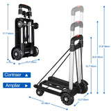 Carrito Plegable con Ruedas, Carrito de Compras Supermercado, Carrito Plegable Portátil, Carrito de Carga, Carretilla de Carga para Compras, Oficina, Carretilla Truper de 110 Libras de Capacidad