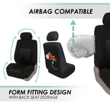 ▶ Juego completo de fundas de asiento de coche de ajuste universal, elegantes y modernas (negro) , compatible con airbag y asiento dividido, compatible con la mayoría de coches, camionetas, SUV y furgonetas)