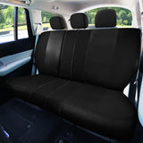 ▶ Juego de fundas de asiento con funda para volante y almohadilla para cinturón de seguridad (compatible con airbag y asiento dividido en negro)